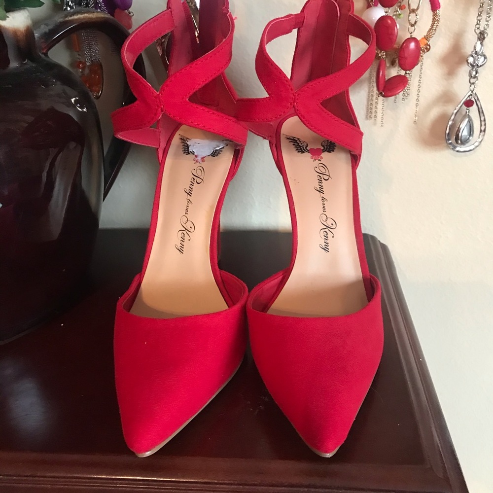 Penny loves Kenny Heels, Red, 7M